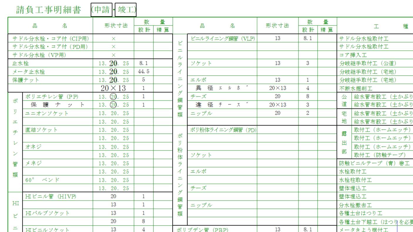 申請くんfの材料自動集計機能